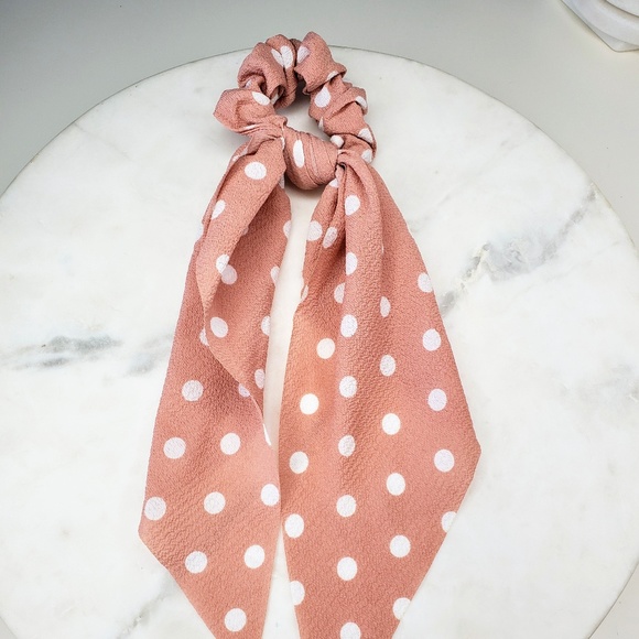 !!!5 for $25 Pink and White Hair Scarf Scrunchies - Picture 2 of 5